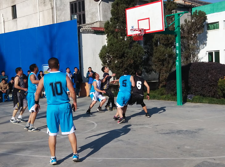 basketball game, sun, hard work