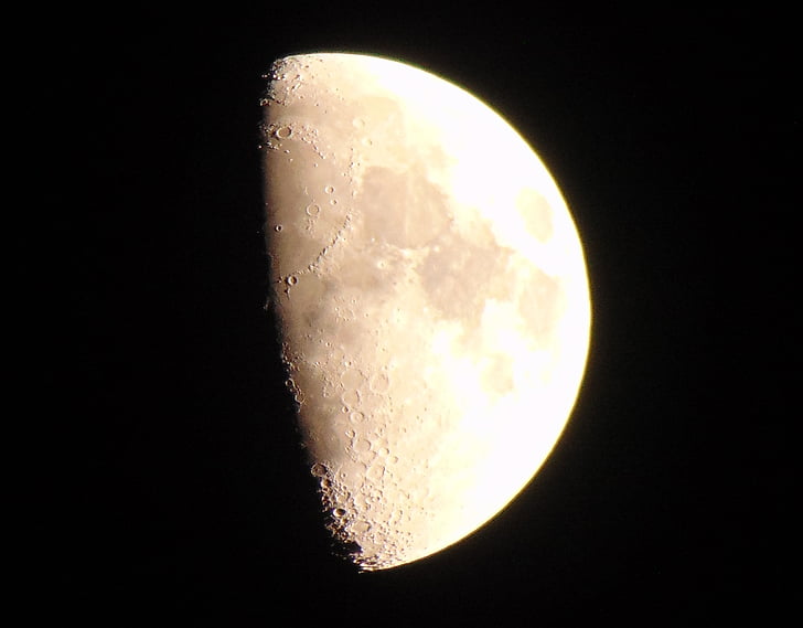 Mond, Braun Mond, Krater-Mond, Krater, hellen Mond, über moon, schwarzem Hintergrund