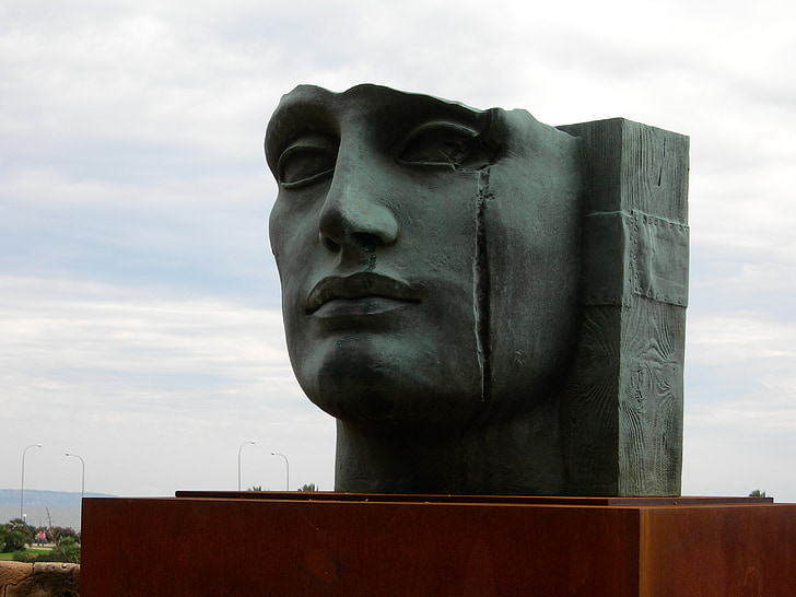 Паметник, главата, белег, скулптура, Балеарските, Средиземно море, Испания