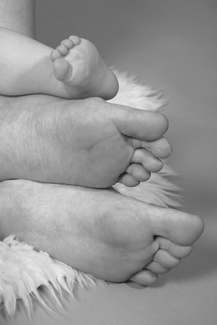 family, feet, close, child, parents, young, baby