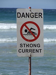 sign, danger, surf, safety, warning, dangerous, hazard