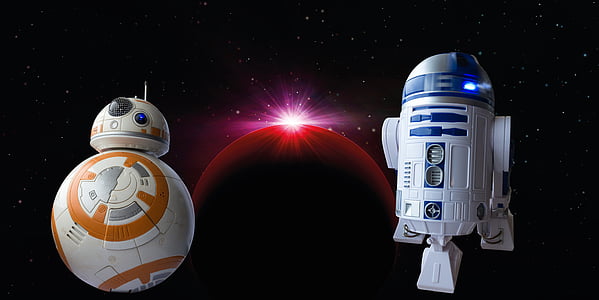 bb8-droid, droid, r2d2, robot, cosmos, space, model
