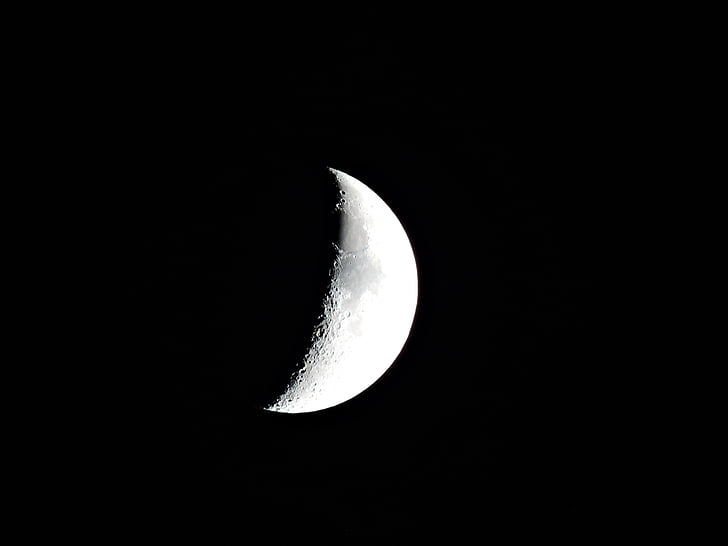 mjesec, polumjesec, Mjesečina, Astronomija, svemir, noć, Majestic