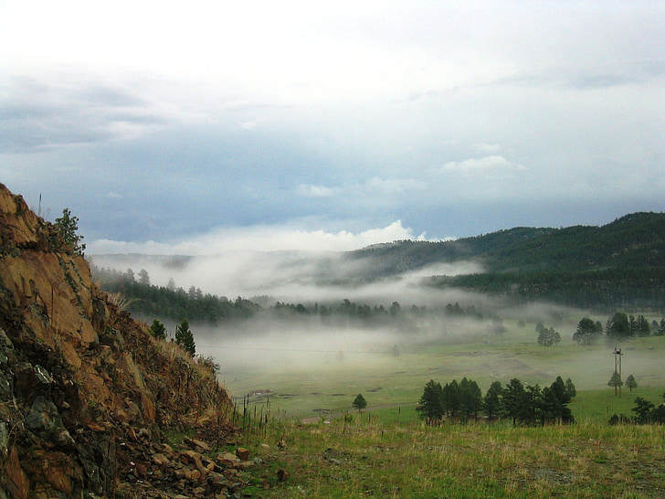 natur, tåge, mysterium, bjerge