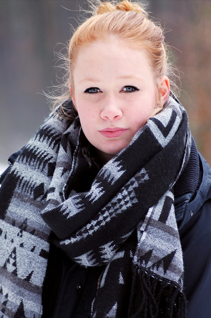 winter, girl, child, cold, face, scarf, woman