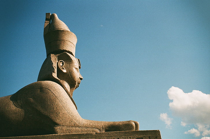 låg, vinkel, Foto, grå, Sphinx, Giza, arkitektoniska