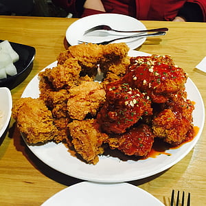 jedlo, kurča, kuracie pokrmy, chutné jedlo, Kórejská republika, kura korea, korenie