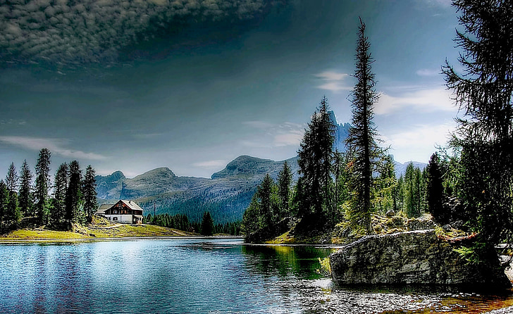 lago federa, dolomites, nature, lake, alpine, mountains, belluno