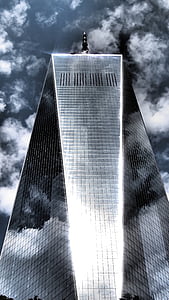 один Всемирный торговый центр, Нью-Йорк, США, достопримечательность, стекло, Скайлайн, Всемирный торговый центр