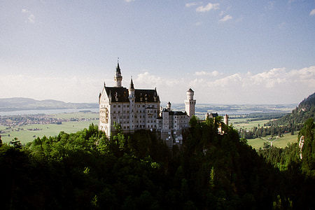 ノイシュヴァンシュタイン城, 城, 有名です, 建物, ドイツ, ランドマーク, アーキテクチャ