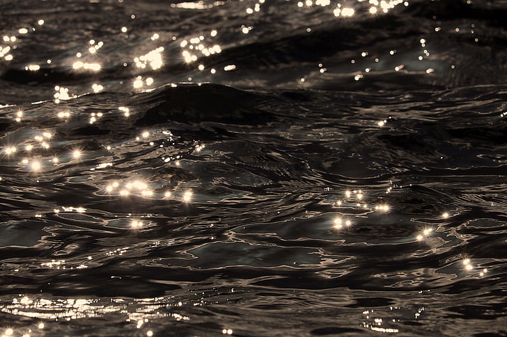 Llac, l'aigua, ona, reflectint, textura, fons, estructura