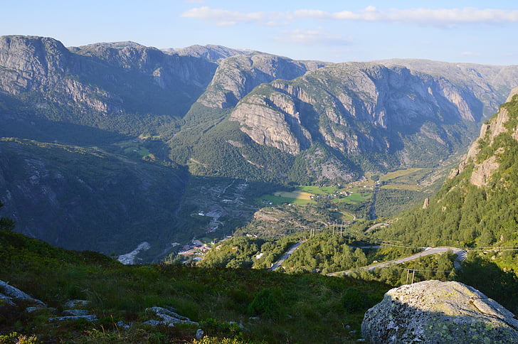 Norwegen, Kjerag, Lysebotn, Fjord, Natur, Wanderung, Blick