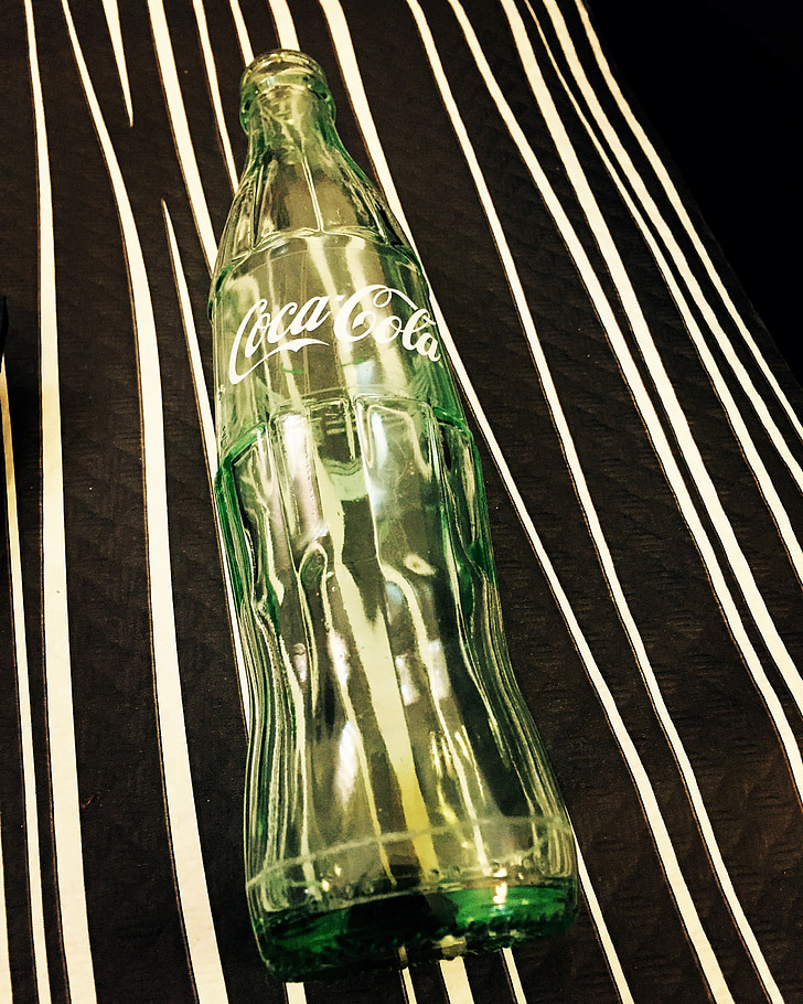 bottle, glass, coca-cola, empty, liquid, restaurant