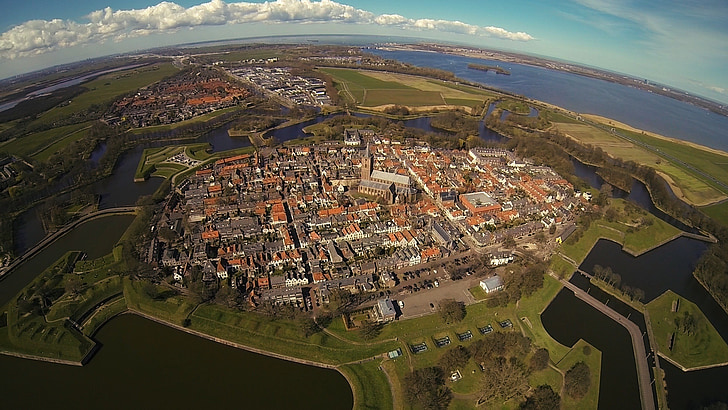 Nyderlandai, airphoto, oro, tvirtovė
