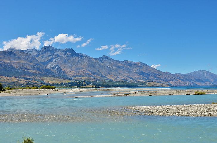 ทะเลสาบ wakatipu, ใกล้ lín nuò qí, นิวซีแลนด์, ทะเลสาบ, ท้องฟ้าสีฟ้า, ทัศนียภาพ