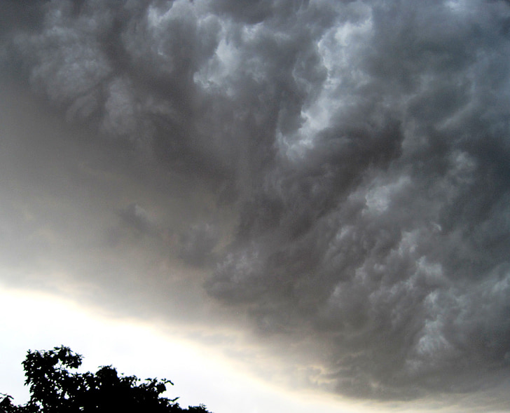 cloud, bank, heavy, active, violent, storm, ominous