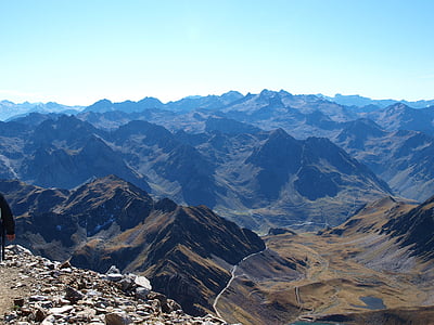kalns, South peak, augstu kalnu, skats, Panorama, Pyrénées, ainava