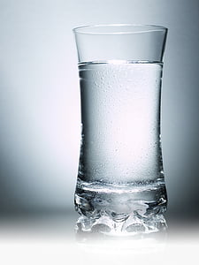 стъкло, вода, капково, Отразявайки, gertränk