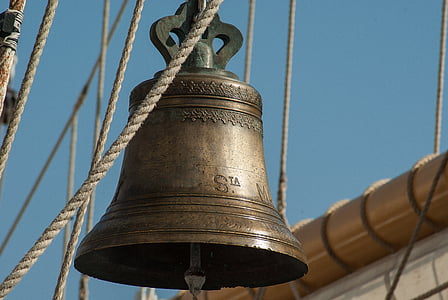 antique, antique, Bell, en laiton, bronze, gros plan, à l’extérieur