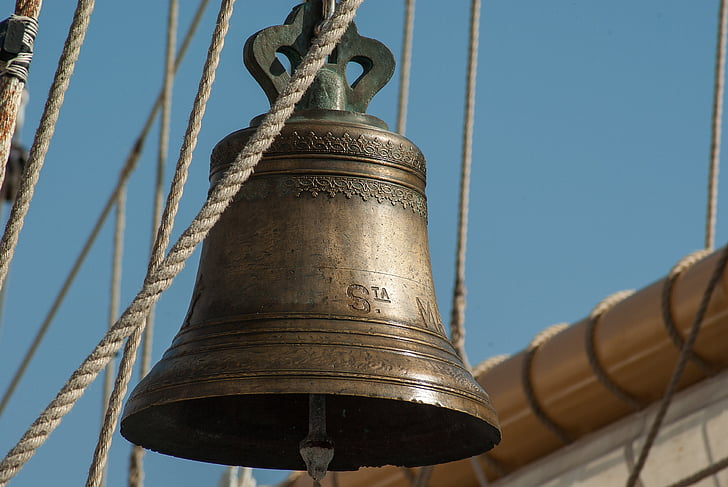 bell, boat, sailboat, rope
