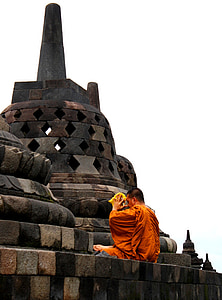 Буда, sembayang, biksu, Candi Боробудур, Magelang, Jawa tengah, Java