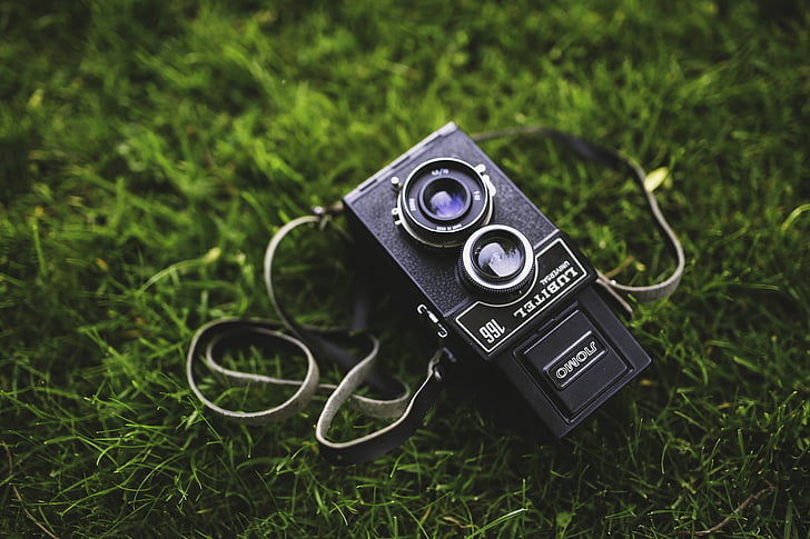 kameraet, gresset, Lubitel, gamle, fotografi, retro, Vintage
