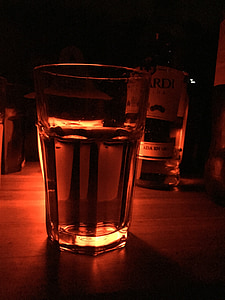 szkło, Rum, napój, ciemne, jasne, czerwony