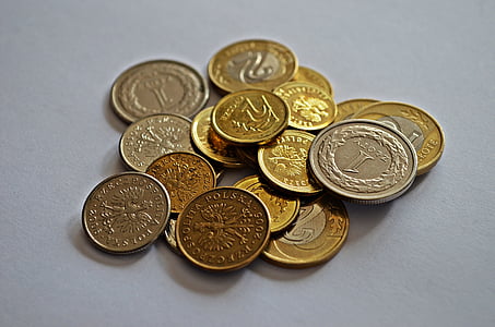 peniaze, mince, meny, drobné, financie, mince, Gold