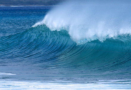 wave, ocean, sea, ocean wave, water, nature, blue