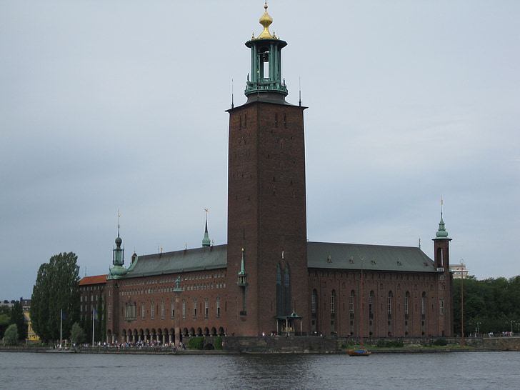 bâtiment, historique, architecture, Suède, Stockholm
