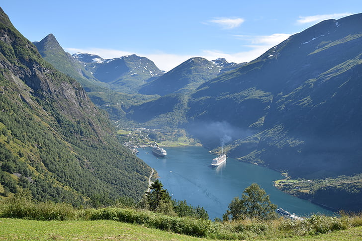 norway, fjord, nature, liner, geiranger