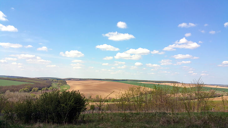 krajina, obloha, Příroda, rostliny, Hill