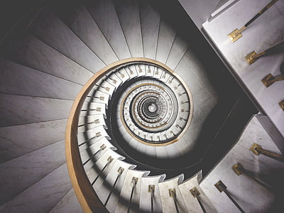 spiralno, stopnišče, arhitektura, stopnišče, oblikovanje, krivulja, Krožni
