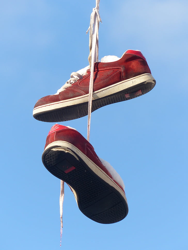 shoes, depend, leash, sky, beautiful, art, red
