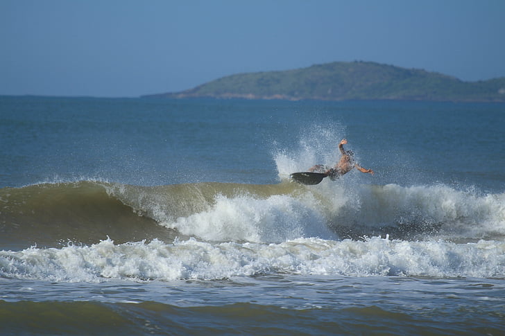 surfing, Surfer, surfbräda, vågor, Splash, Ocean, havet