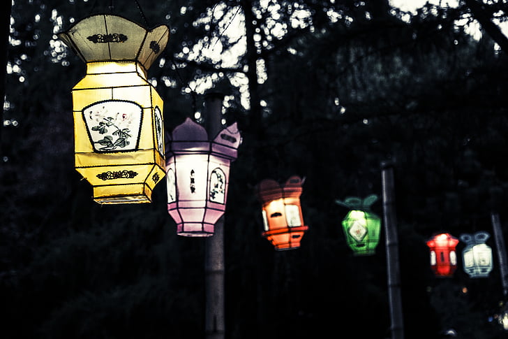 Lanterna, kineski, Nova godina, Kineski lampioni, Dekoracije, Azijski, svjetlo