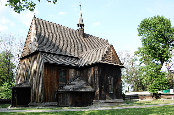 kostel, dřevěný kostel, Malopolska, Architektura, Památník, sakrální stavba, cisterciáci
