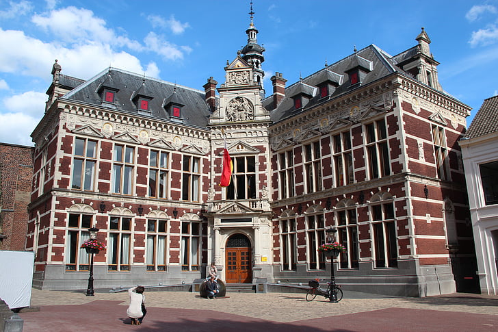 ēka, akadēmijas ēkas, Universitāte, Utrecht, Cathedral square, skola, vēsturisko