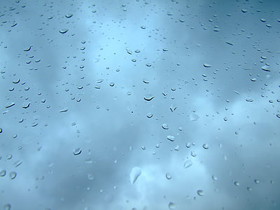 gota de chuva, céu, azul, chuva, natureza, nuvens, molhado