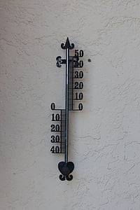 thermometer, muur, witte achtergrond, ontwerp, decoratieve