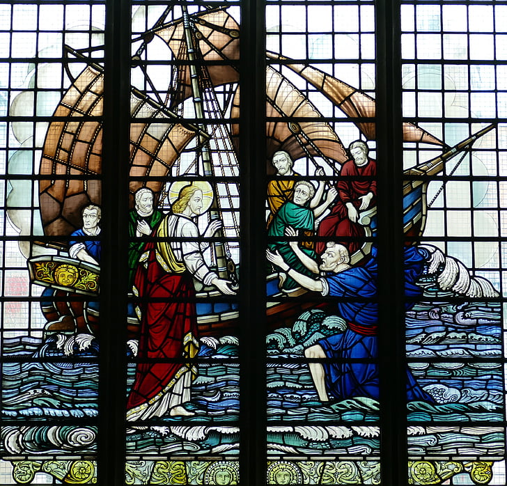kirkko, ikkuna, kirkon ikkunan, kuva, Englanti, Guernsey, uskonto