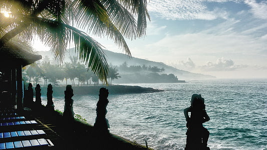 Бали, плаж, Candidasa, пътуване, море, хора, природата