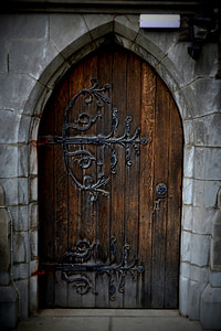 porta, obiettivo, ingresso, legno, porte, cancello, Portal