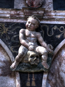 statue de, crâne, Église, religion, sculpture, architecture, Pierre