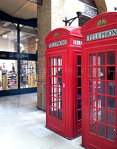 London, kabin, telepon, merah