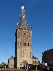 clemenskerk, steenwijk, 荷兰, 教会, 塔, 尖塔, 塔尖