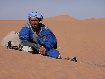 沙漠, 摩洛哥, 贝都因人, 居民, 非洲, marroc, 沙子