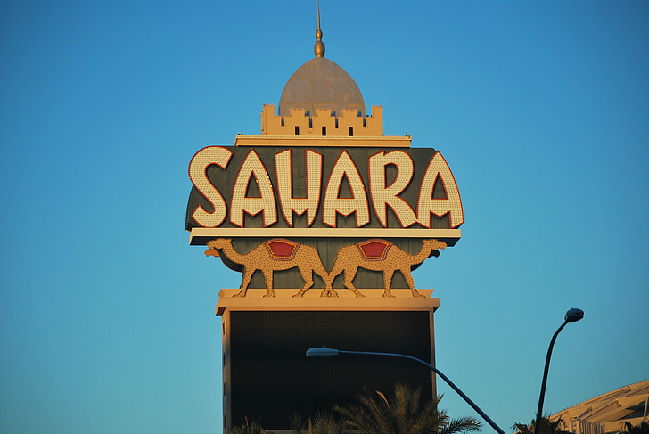 Las vegas, casino de Sahara, point de repère, architecture, Casino, signe, panneau d’affichage