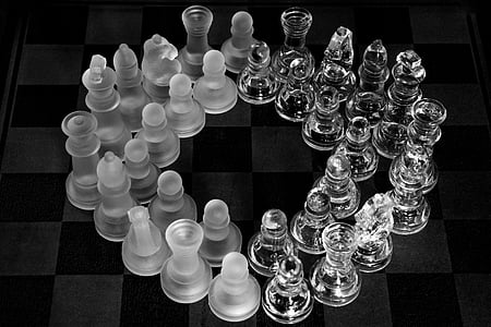 sjakkbrikker, tall, sjakk, strategi, svart farge