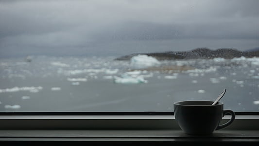 καφέ, στη θάλασσα, παγετώνες, Γροιλανδία